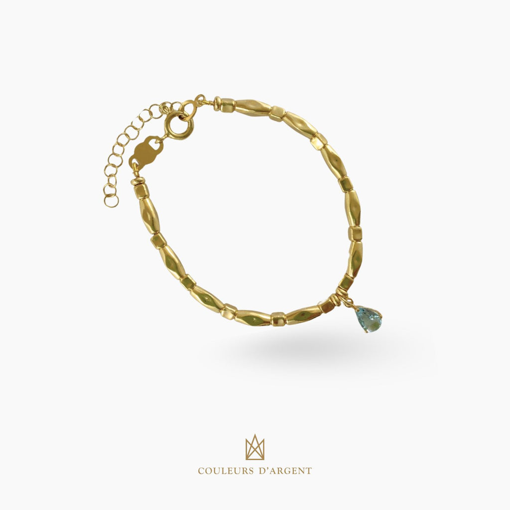 pulseira em prata 925 com pedra natural ou sintética, fotografado em fundo branco – Couleurs d’Argent - Portugal