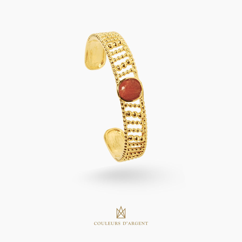 pulseira em prata 925 com pedra natural ou sintética, fotografado em fundo branco – Couleurs d’Argent - Portugal