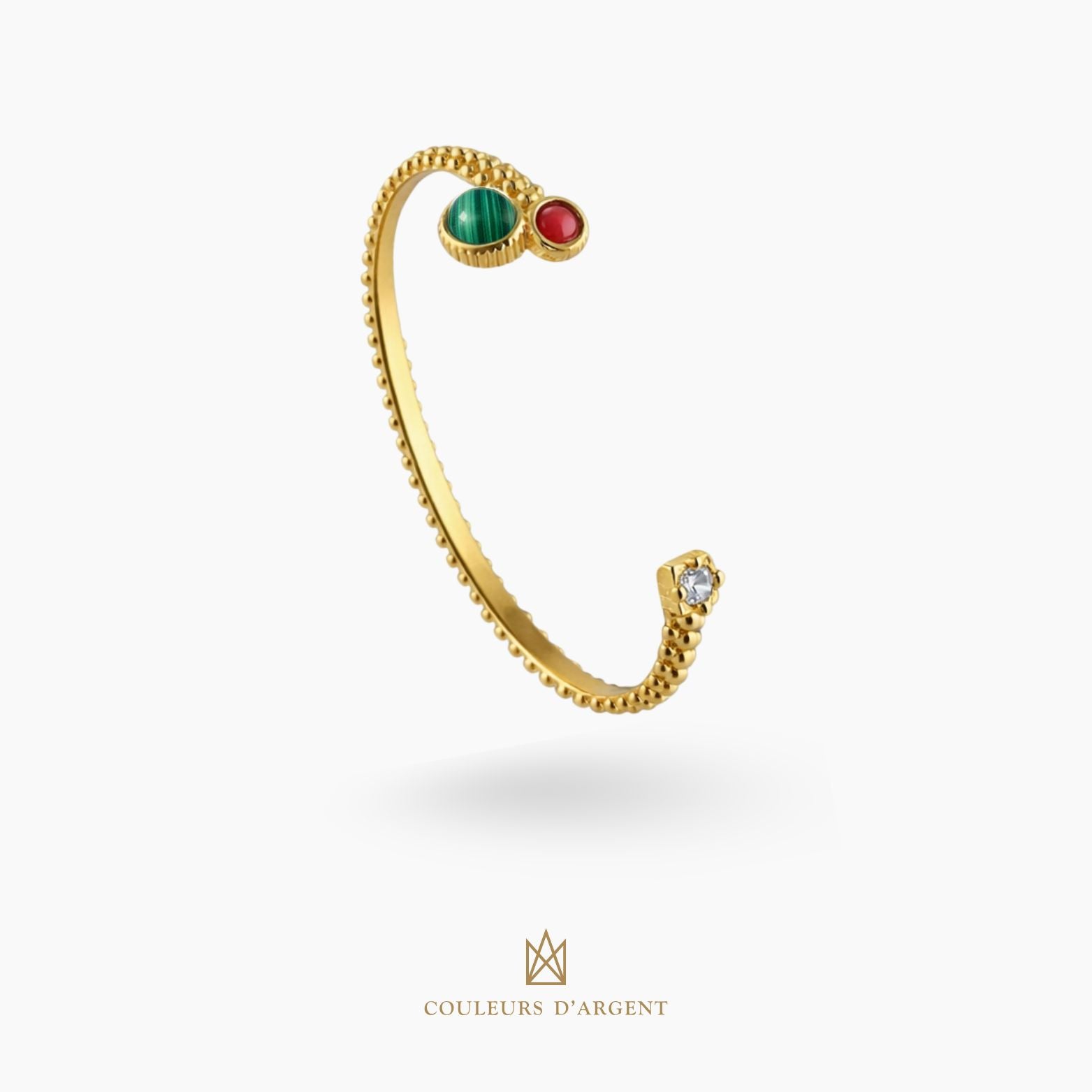 pulseira em prata 925 com pedra natural ou sintética, fotografado em fundo branco – Couleurs d’Argent - Portugal
