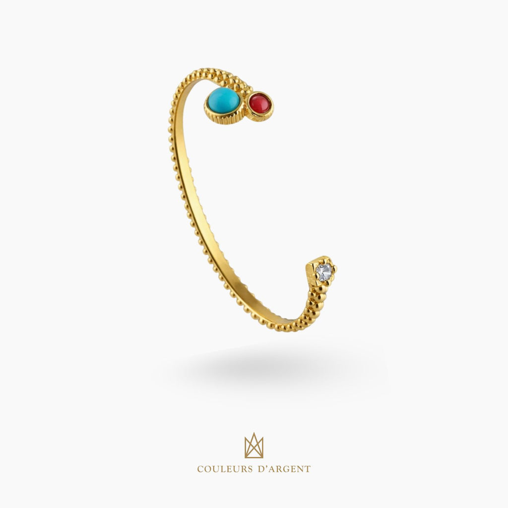 pulseira em prata 925 com pedra natural ou sintética, fotografado em fundo branco – Couleurs d’Argent - Portugal