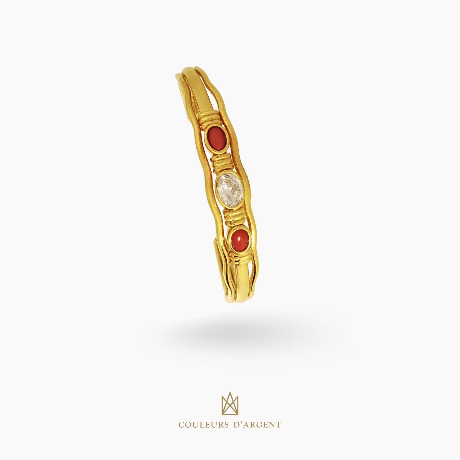 pulseira em prata 925 com pedra natural ou sintética, fotografado em fundo branco – Couleurs d’Argent - Portugal