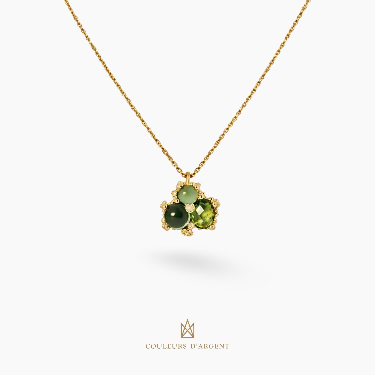 colar em prata 925 com pedra natural ou sintética, fotografado em fundo branco – Couleurs d’Argent - Portugal 