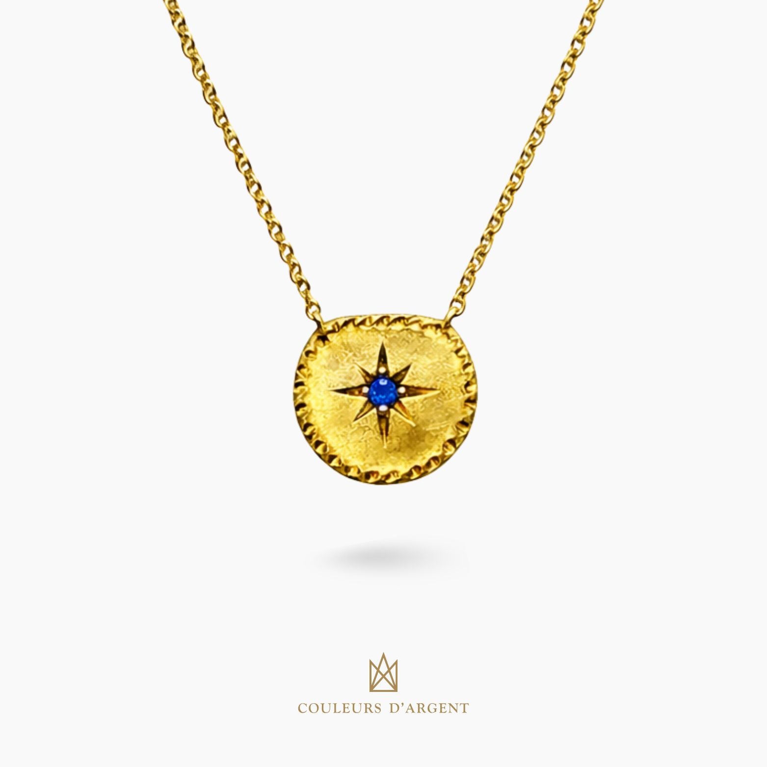 colar em prata 925 com pedra natural ou sintética, fotografado em fundo branco – Couleurs d’Argent - Portugal