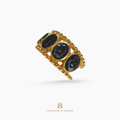 anel dourado de prata 925 com pedra natural ou sintética, plaqueado e banhado a ouro 18k e fotografado em fundo branco – Couleurs d’Argent