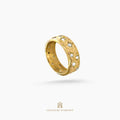 anel dourado de prata 925 com pedra natural ou sintética, plaqueado e banhado a ouro 18k e fotografado em fundo branco – Couleurs d’Argent
