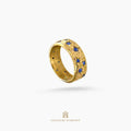 anel dourado de prata 925 com pedra natural ou sintética, plaqueado e banhado a ouro 18k e fotografado em fundo branco – Couleurs d’Argent
